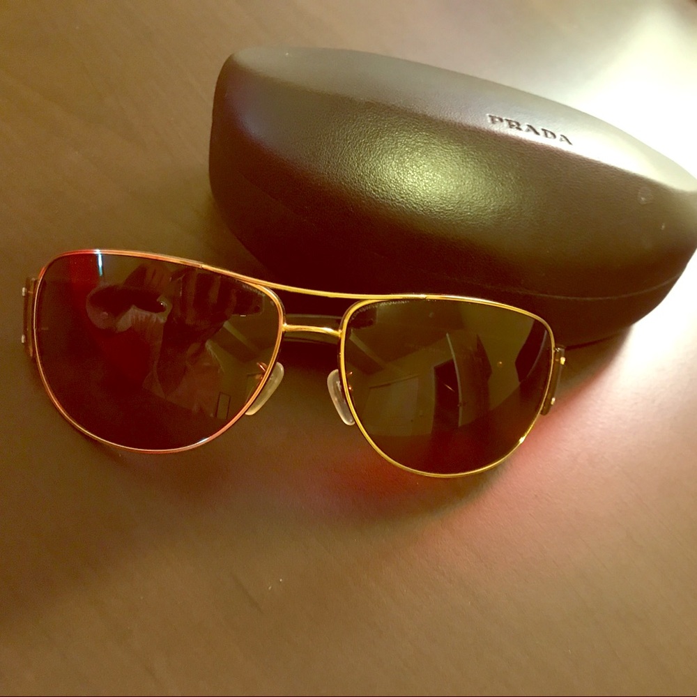 Authentic Prada tortoise aviators